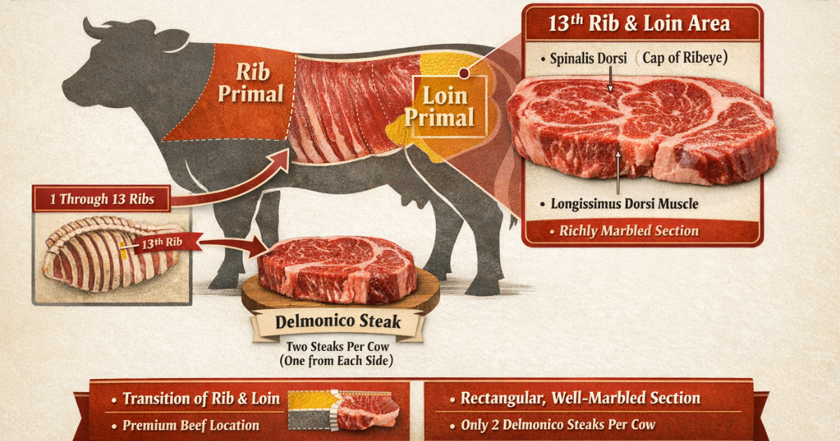Where Does Delmonico Steak Come From on a Cow
